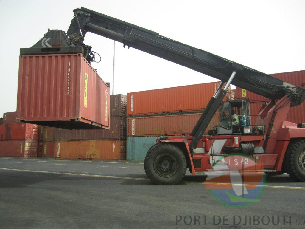 Forklift at container terminak